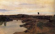 Corot Camille The walk of Poussin Campina of Rome painting